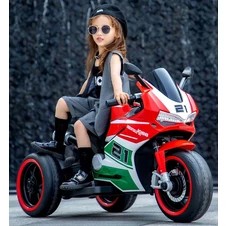 Детский мотоцикл на аккумуляторе M 6264 EL-3, мягкое сиденье, 2 мотора, красный фото 66