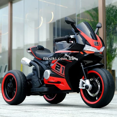 Детский электромотоцикл M 6264 EL-2, мягкое сиденье, 2 мотора, черный