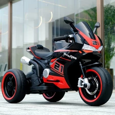 Детский электромотоцикл M 6264 EL-2, мягкое сиденье, 2 мотора, черный