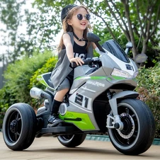 Детский электромотоцикл M 6264 EL-2, мягкое сиденье, 2 мотора, черный купить