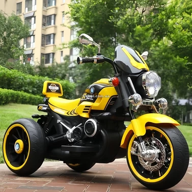 Детский мотоцикл M 6263 EL-6 на аккумуляторе, Harley-Davidson, желтый