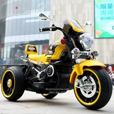Детский мотоцикл M 6263 EL-6 на аккумуляторе, Harley-Davidson, желтый фото 33
