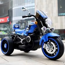 Детский мотоцикл M 6263 EL-4 на аккумуляторе, Harley-Davidson, синий фото 44