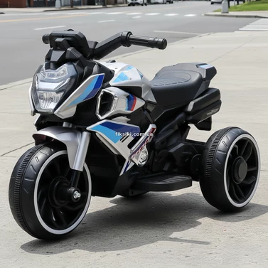 Мотоцикл для детей M 6262 EL-11, кожаное сиденье, серый