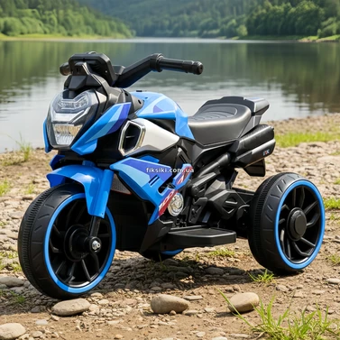 Мотоцикл для детей M 6262 EL-4, кожаное сиденье, синий