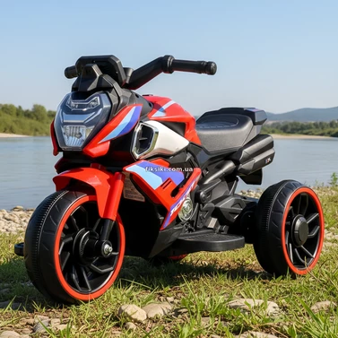 Детский мотоцикл на аккумуляторе M 6262 EL-3, мягкое сиденье, красный