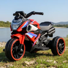 Детский мотоцикл на аккумуляторе M 6262 EL-3, мягкое сиденье, красный