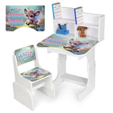 Детская парта со стульчиком N 2071-31-1 футбол, регулируется высота, белая купить