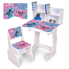 Детская парта N 2071-23-7 регулируемая, со стульчиком, Лило и Стич, сакура
