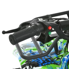 Подростковый квадроцикл HB-EATV 800N-4-5, три аккумулятора, двигатель 800 Вт, зелено-синий фото 13