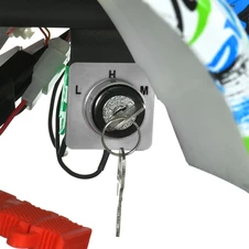 Подростковый квадроцикл HB-EATV 800N-4-5, три аккумулятора, двигатель 800 Вт, зелено-синий фото 14