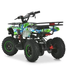 Подростковый квадроцикл HB-EATV 800N-4-5, три аккумулятора, двигатель 800 Вт, зелено-синий фото 77