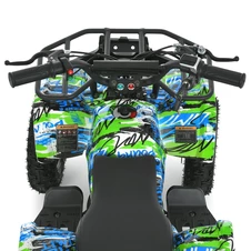 Подростковый квадроцикл HB-EATV 800N-4-5, три аккумулятора, двигатель 800 Вт, зелено-синий фото 99