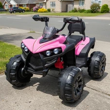 Детский квадроцикл M 6294 EL-8 розовый, мягкое сиденье, два двигателя