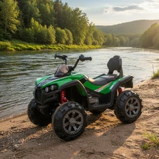 Детский квадроцикл M 6294 EL-5 зеленый, мягкое сиденье, два двигателя фото 33