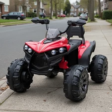 Детский электроквадроцикл M 6294 EL-3 красный, кожаное сиденье, два двигателя
