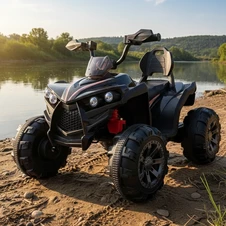 Детский электроквадроцикл M 6294 EL-2 черный, кожаное сиденье, два двигателя купить