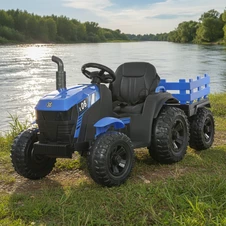 Детский электромобиль трактор M 6295 EBLR-4 с прицепом, пульт управления, синий купить