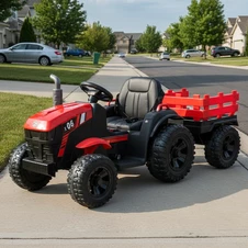 Детский электромобиль M 6295 EBLR-3 трактор с прицепом, пульт управления, красный купить