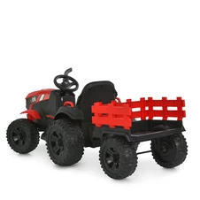 Детский электромобиль M 6295 EBLR-3 трактор с прицепом, пульт управления, красный фото 44