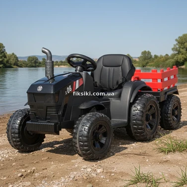 Детский электромобиль M 6295 EBLR-2 трактор с прицепом, пульт управления, черный