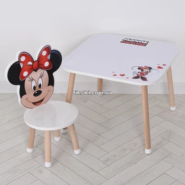 Деревянный столик со стульчиком M 502-8-1, Минни Маус