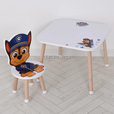 Столик со стульчиком M 502-3 деревянный, Щенячий патруль