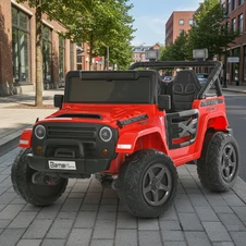 Детский джип M 6287 EBLR-3 (24V) электромобиль, кожаное сиденье, красный