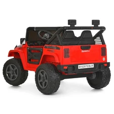 Двухместный детский джип M 6287 EBLR-3 (24V) электромобиль, кожаное сиденье, красный фото 33