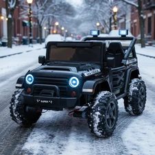 Детский джип M 6287 EBLR-2 (24V) электромобиль, кожаное сиденье, черный купить