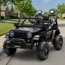 Джип на аккумуляторе для детей M 6289 EBLR-2, 2 мотора, музыка, свет, черный купить