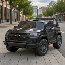 Двухместный детский электромобиль M 6290 EBLR-2 (24V) Chevrolet, мягкое сиденье, черный купить