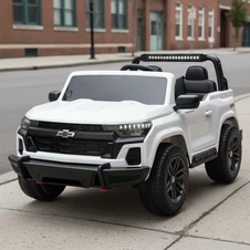 Двухместный детский электромобиль M 6290 EBLR-1 (24V) Chevrolet, мягкое сиденье, белый