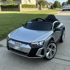 Детская машина M 6268 EBLRS-11 Audi серая, автопокраска, кожаное сиденье