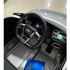 Детская машина M 6268 EBLR-1 Audi белая, кожаное сиденье фото 13