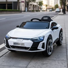 Детская машина M 6268 EBLR-1 Audi белая, кожаное сиденье фото 44