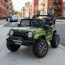 Детский электромобиль джип M 6259 EBLR-10 (24V) зеленый, кожаное сиденье