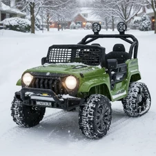 Детский электромобиль джип M 6259 EBLR-10 (24V) зеленый, кожаное сиденье купить