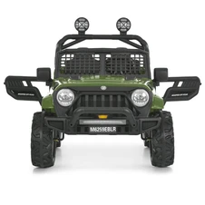 Двухместный детский электромобиль джип M 6259 EBLR-10 (24V) зеленый, кожаное сиденье фото 55