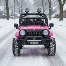 Детский электромобиль джип M 6259 EBLR-8 (24V) розовый, кожаное сиденье фото 11