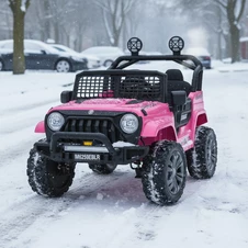 Детский электромобиль джип M 6259 EBLR-8 (24V) розовый, кожаное сиденье купить