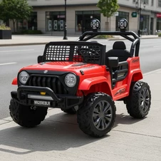 Детский джип на аккумуляторе M 6259 EBLR-3 (24V) красный, кожаное сиденье