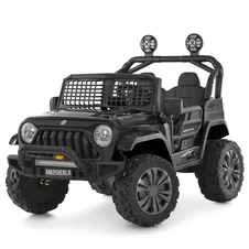 Двухместный джип на аккумуляторе для детей M 6259 EBLR-2 (24V) черный, кожаное сиденье фото 44