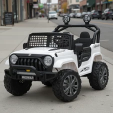 Джип на аккумуляторе для детей M 6259 EBLR-1 (24V) белый, кожаное сиденье