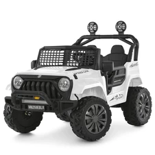 Двухместный джип на аккумуляторе для детей M 6259 EBLR-1 (24V) белый, кожаное сиденье фото 66