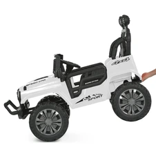 Двухместный джип на аккумуляторе для детей M 6259 EBLR-1 (24V) белый, кожаное сиденье фото 88