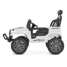 Двухместный джип на аккумуляторе для детей M 6259 EBLR-1 (24V) белый, кожаное сиденье фото 99