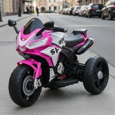Мотоцикл для детей M 6267 EL-8 розовый, два двигателя, музыка, свет
