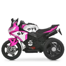 Мотоцикл для детей M 6267 EL-8 розовый, два двигателя, музыка, свет фото 14