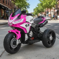 Мотоцикл для детей M 6267 EL-8 розовый, два двигателя, музыка, свет фото 77